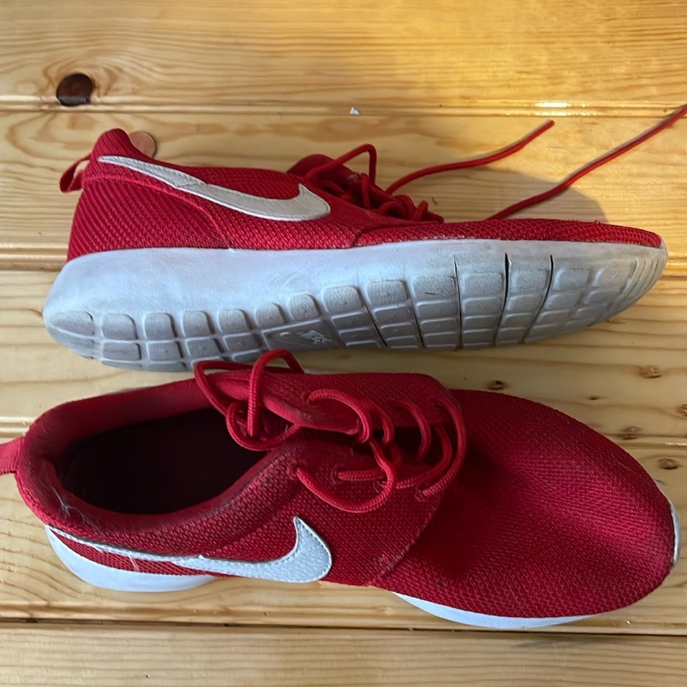 Red nike shoes